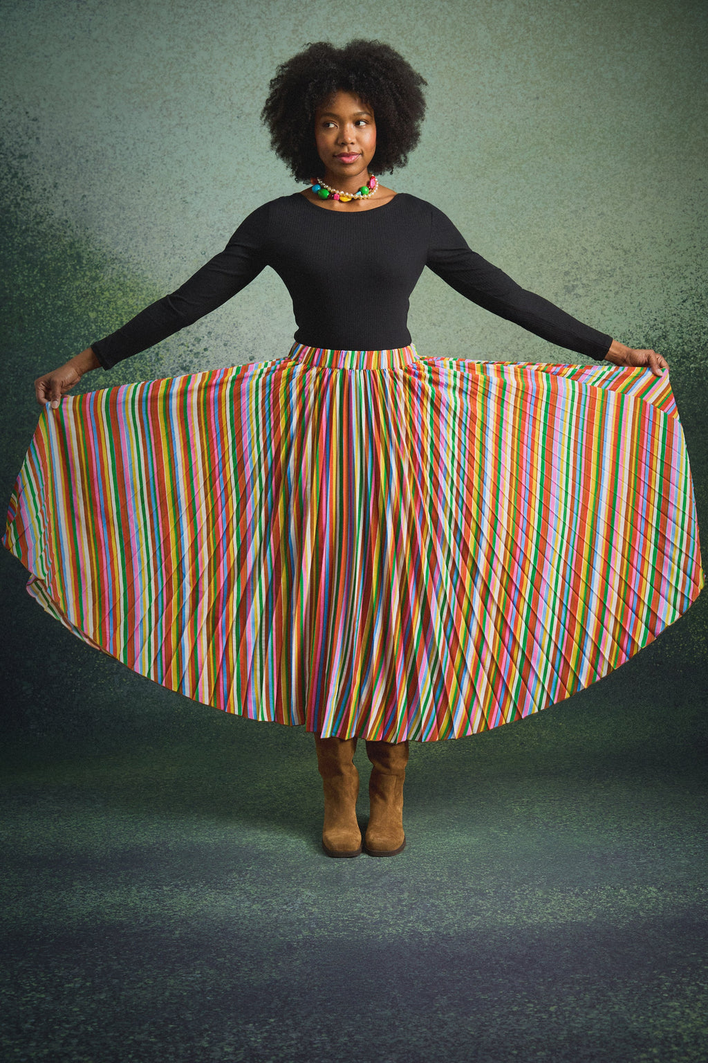 JUPE PAULA FUZZY STRIPES