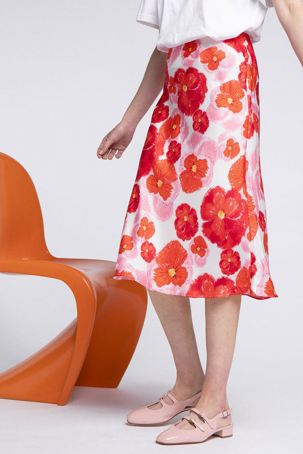 Falda Parisatys Flor Roja