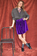 Jupe Talla - Velours Myrtille - Femme