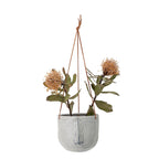 Ileana - Lote de 6 Maceteros Colgantes - Gris - Gres