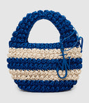 Jw Anderson - Sac À Main Popcorn Basket Bleu Off White - Femme