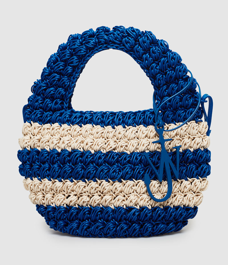 Jw Anderson - Sac À Main Popcorn Basket Bleu Off White - Femme