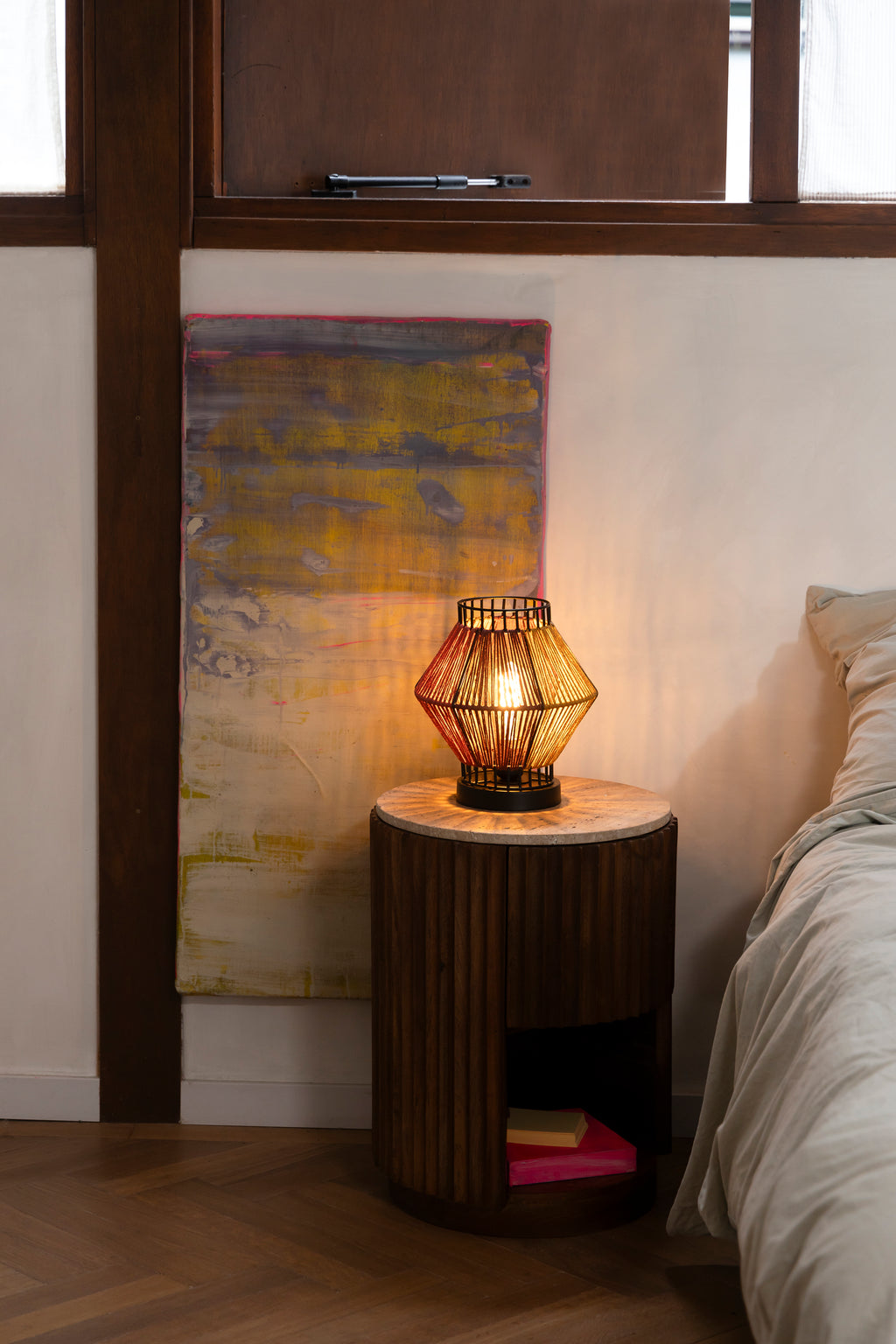 Surya Rope - Table Lamp - Polyester - Yellow/Red/Multicolor