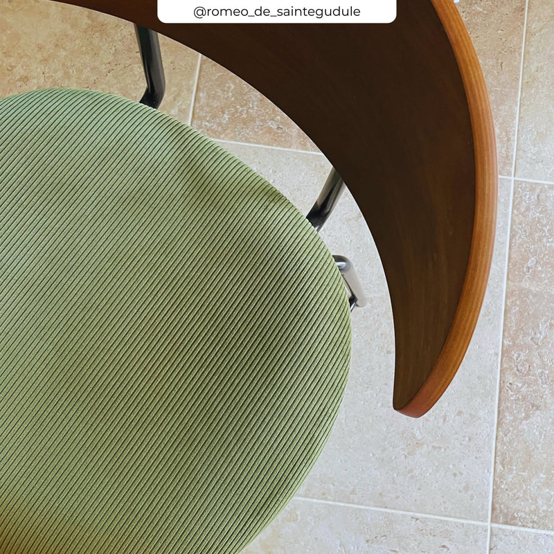 Chaise pour îlot central Jade en velours côtelé vert kaki 64.5 cm (lot de 2)