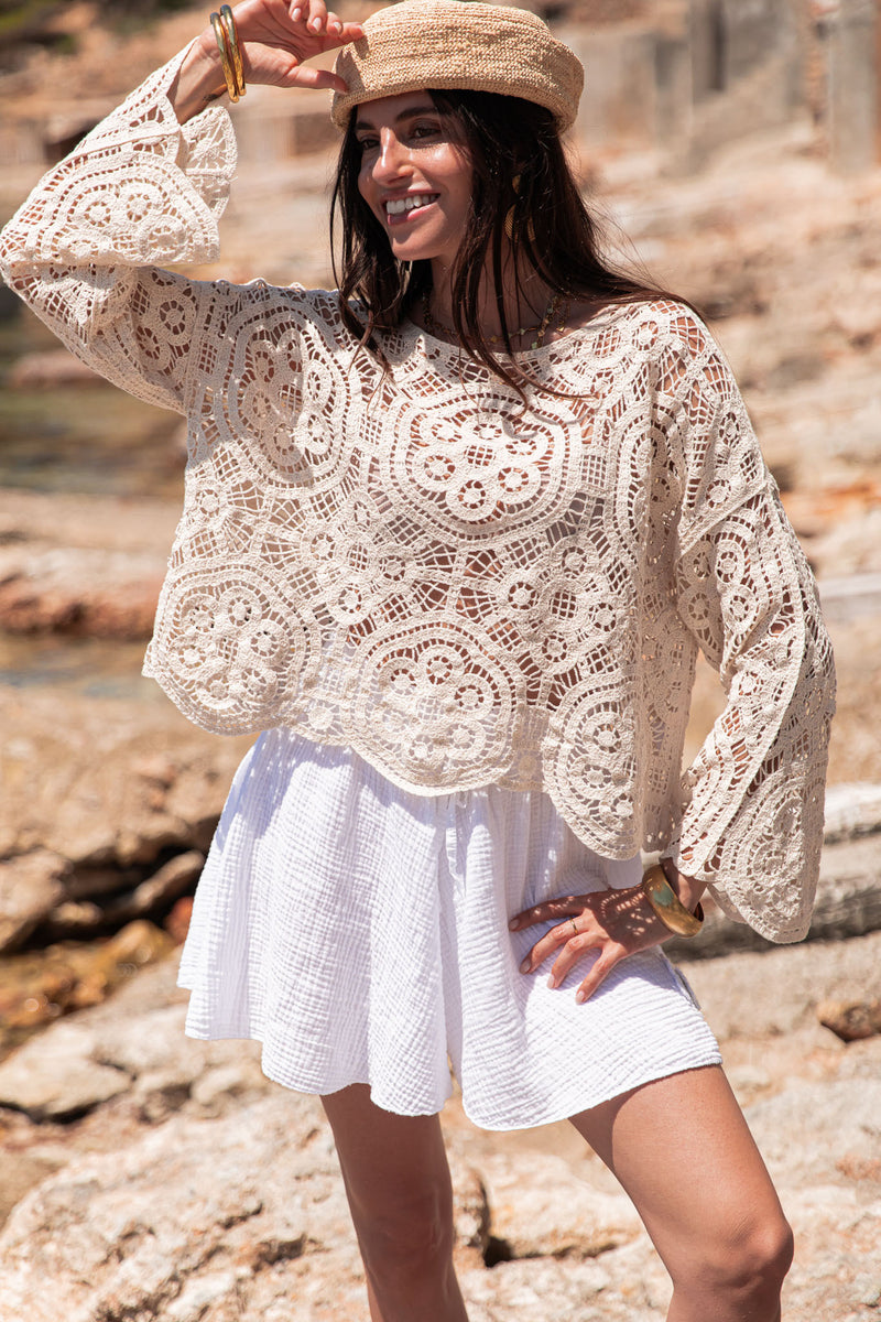 KAMILLE Beige - Maille Crochet