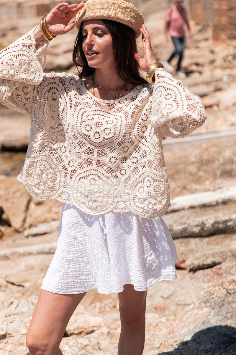KAMILLE Beige - Maille Crochet