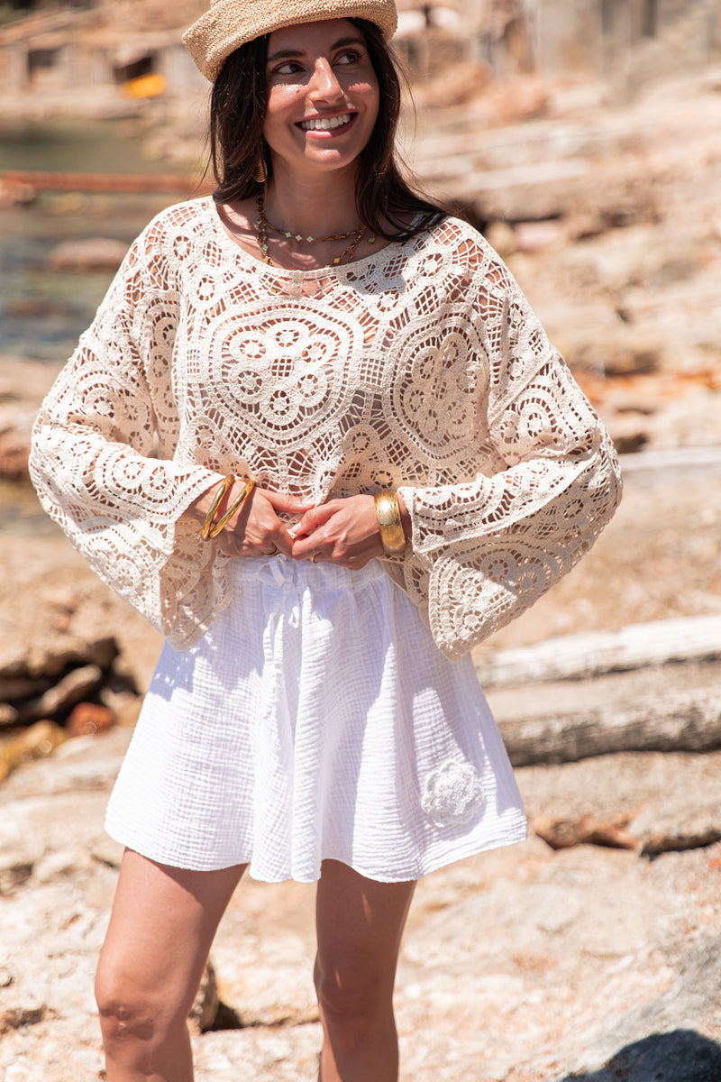 KAMILLE Beige - Maille Crochet