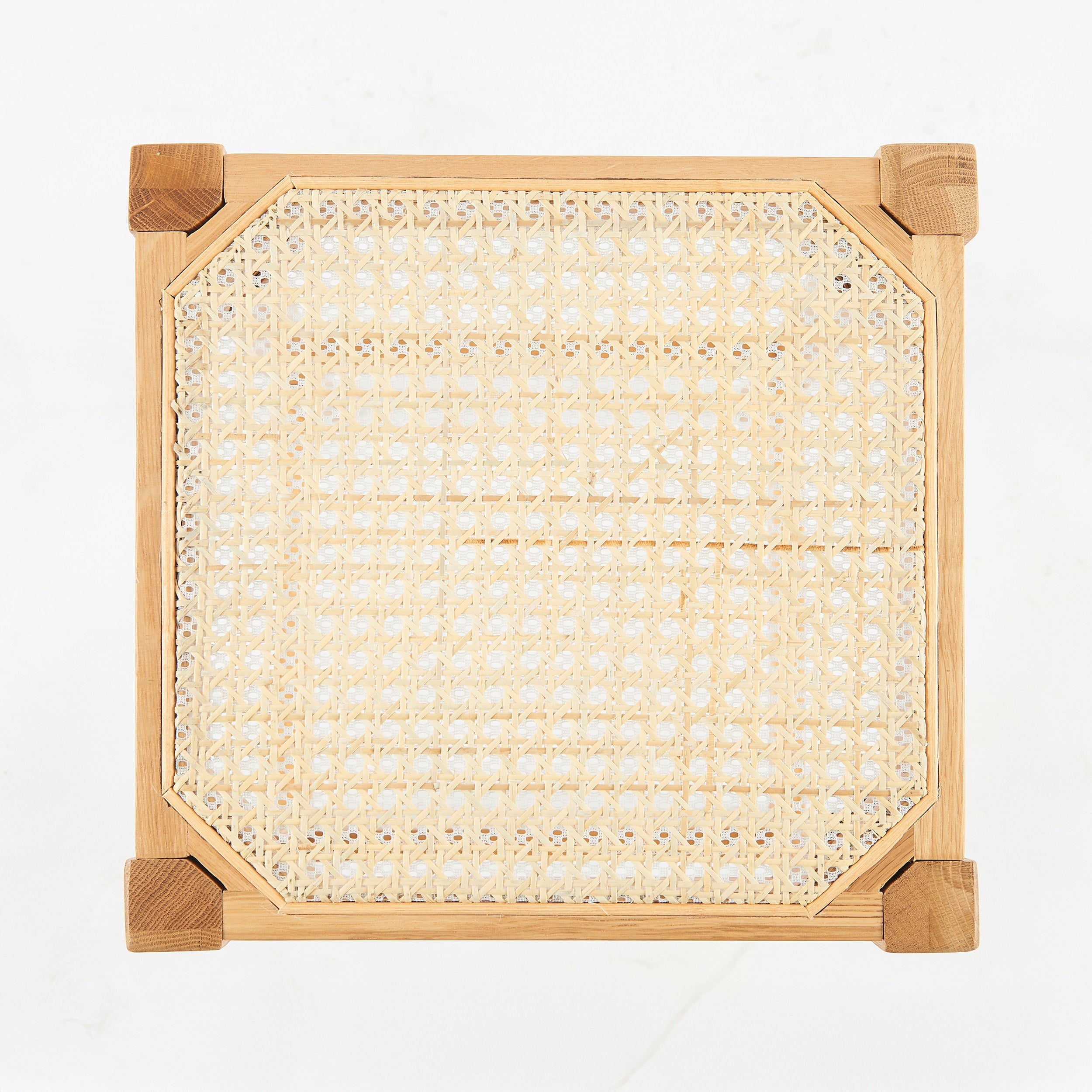 Kappa - Stool For Central Island In Canework And Wood