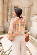 KARA Jaune - Blouse Fleurie