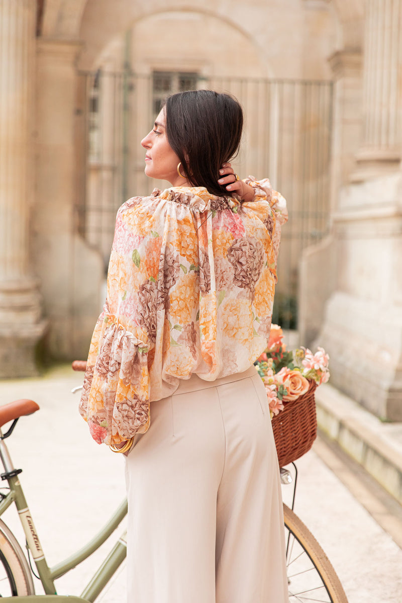 KARA Jaune - Blouse Fleurie