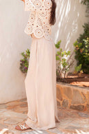KAREN Beige - Pantalon Fluide