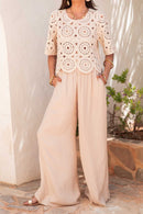KAREN Beige - Pantalon Fluide