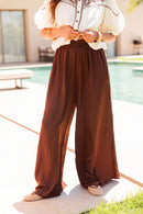 KAREN Chocolat - Pantalon Fluide