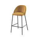 Chaise de bar Karl en velours jaune moutarde 66 cm (lot de 2)
