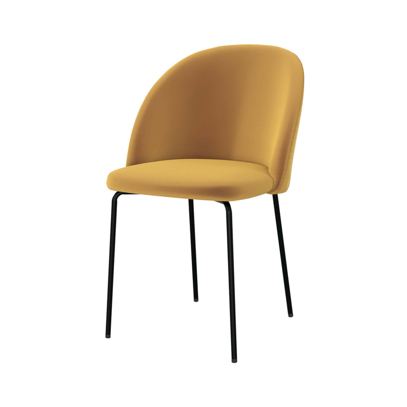 Chaise Karl en velours jaune moutarde (lot de 2)