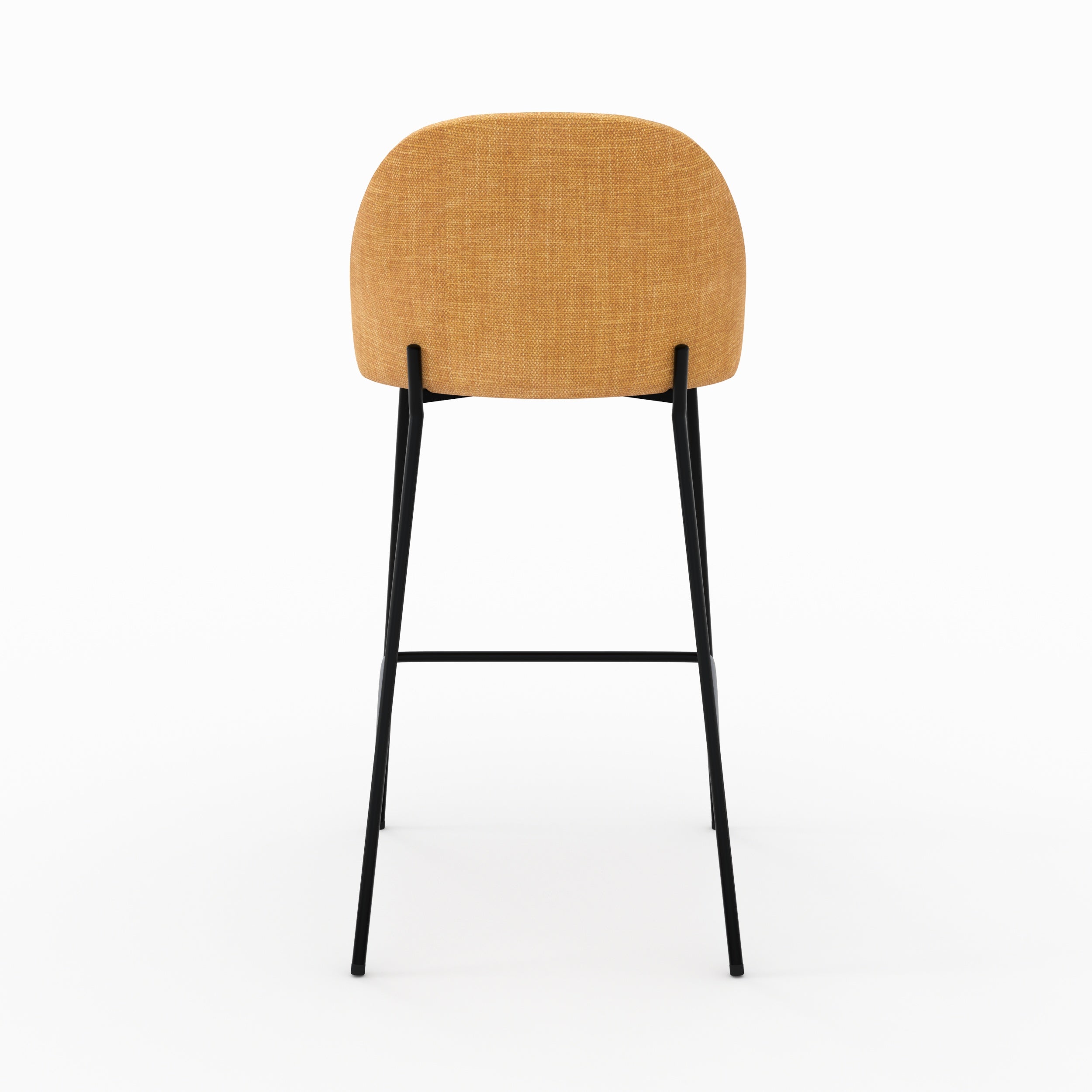 Karl - Lot De 2 Chaises Pour Ilot Central En Tissu Jaune Moutarde