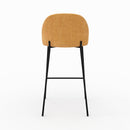 Lot de 2 chaises pour ilot central 66,5 cm Karl en tissu texturé jaune moutarde