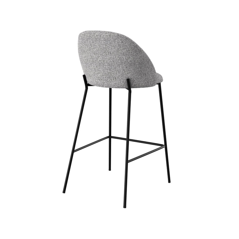 Chaise de bar Karl en tissu gris clair 66 cm (lot de 2)