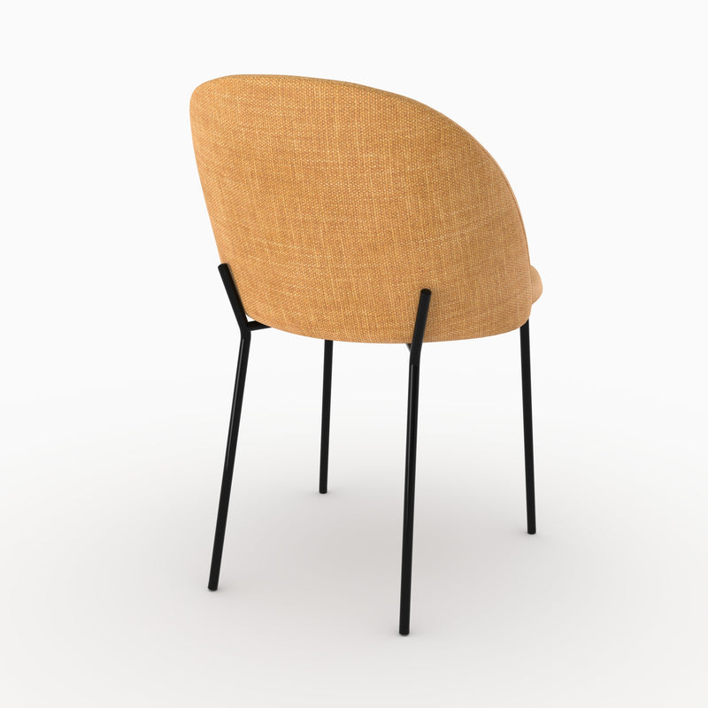 Lot de 2 chaises Karl en tissu texturé jaune moutarde