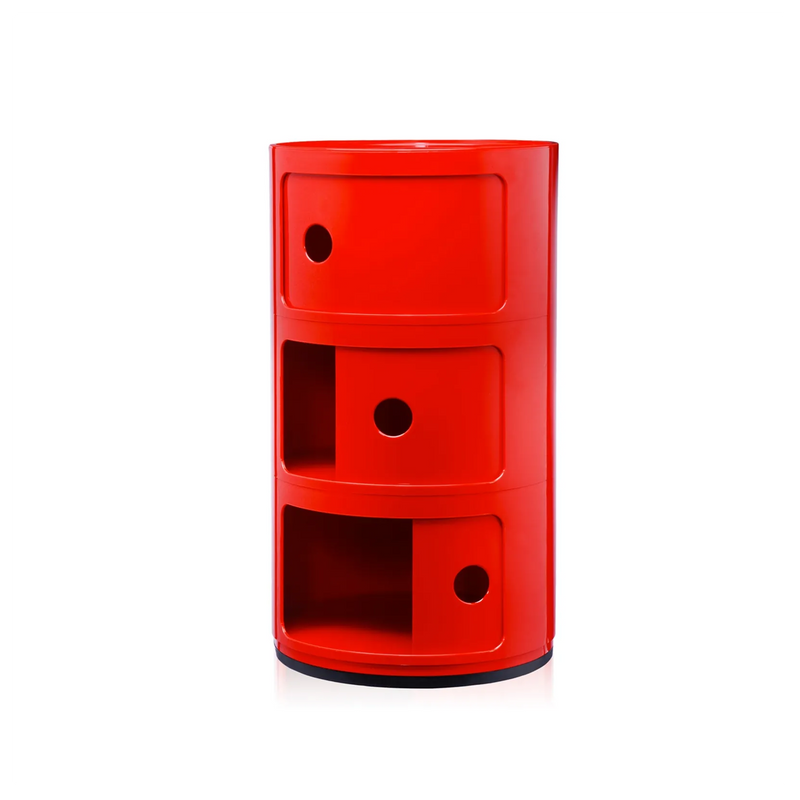 Table De Chevet Rouge 3 Tiroirs Componibili - Kartell