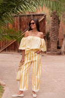 KAYLA Jaune - Blouse Bardot