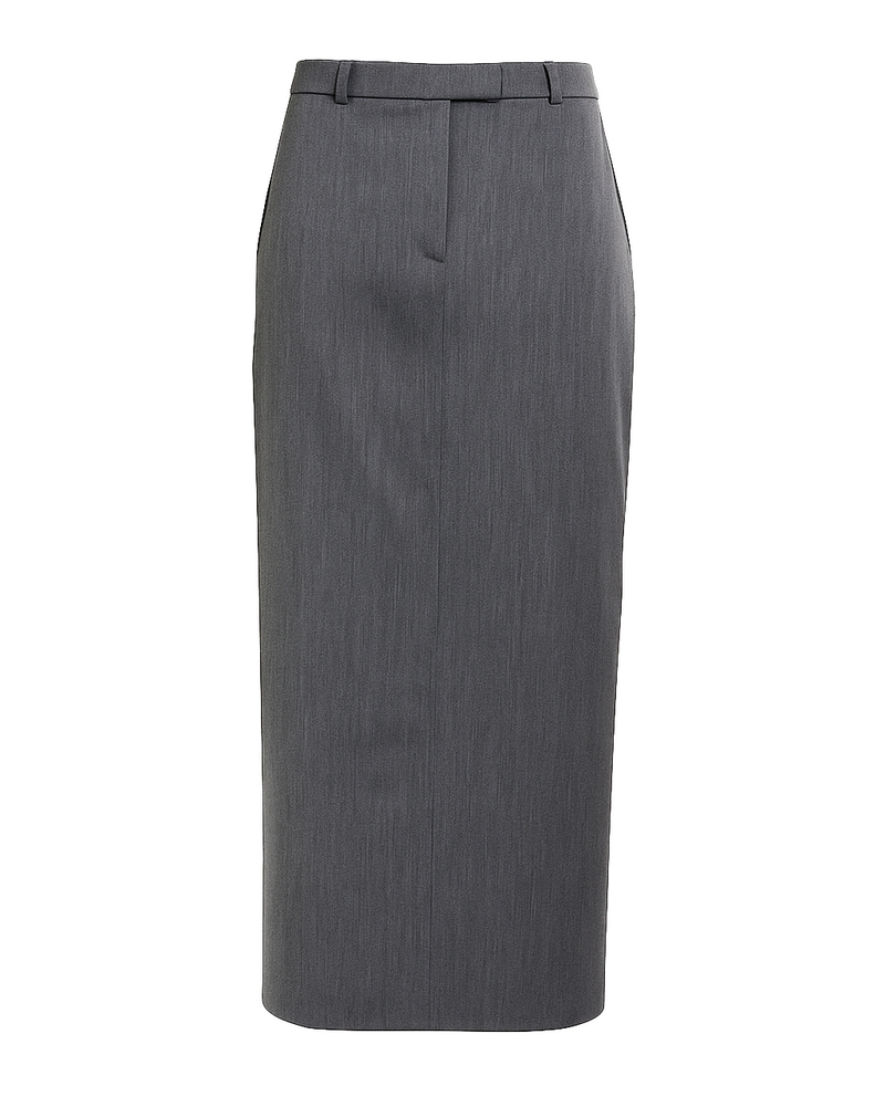 Jupe Keanu Tailored Mid-Waist Midi - Grey