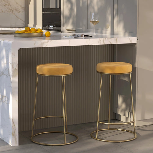Lot De 2 Tabourets De Bar Kendal - Jaune