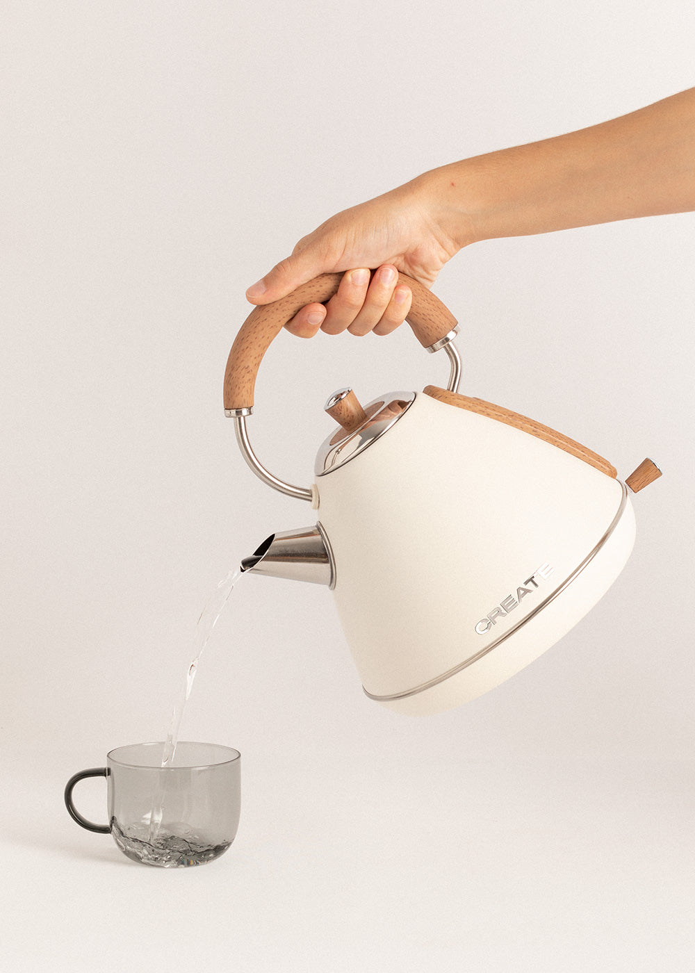 Kettle Retro - Hervidor Eléctrico - 1,7L - Blanco Roto