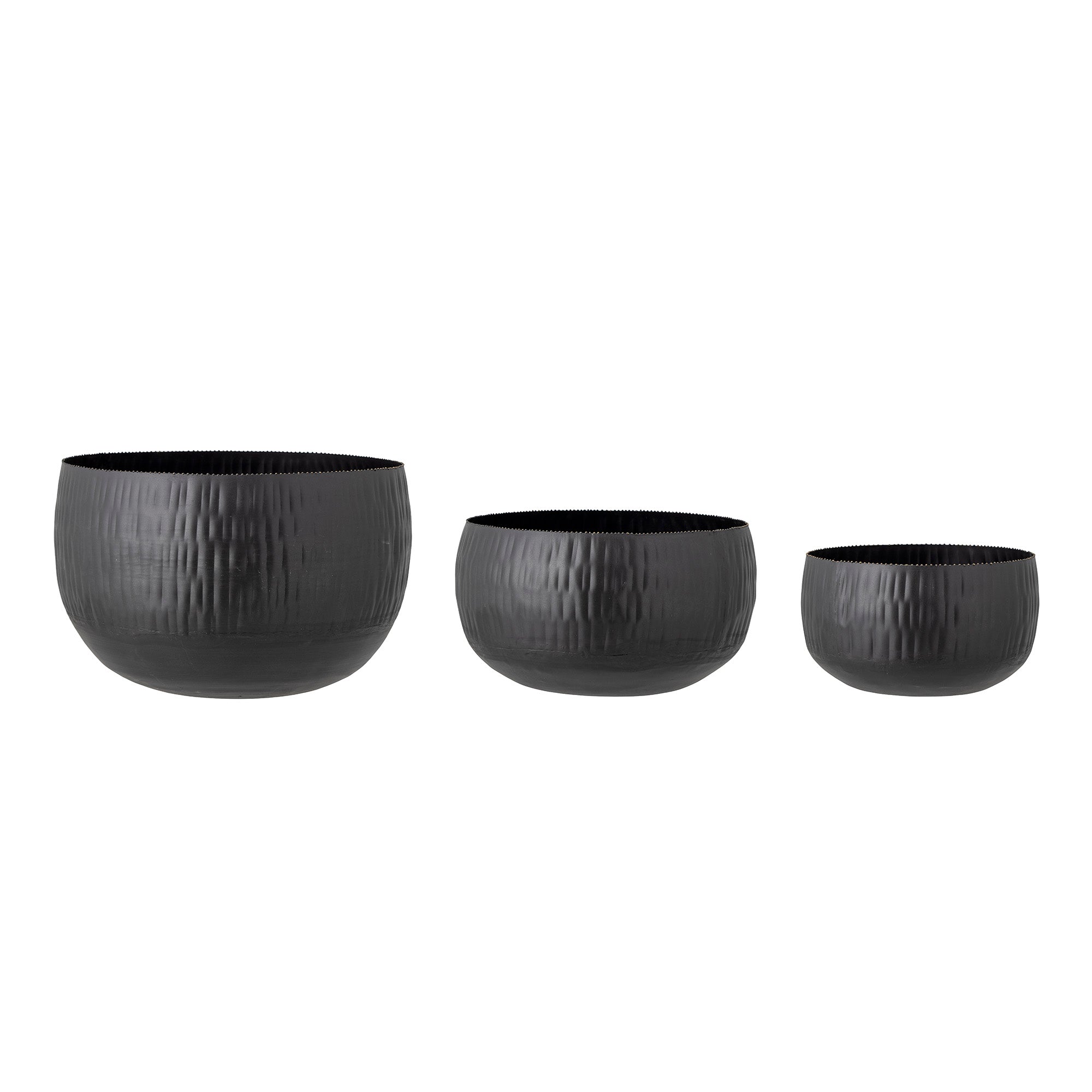 Abisha - Maceta Decorativa - Negro - Metal