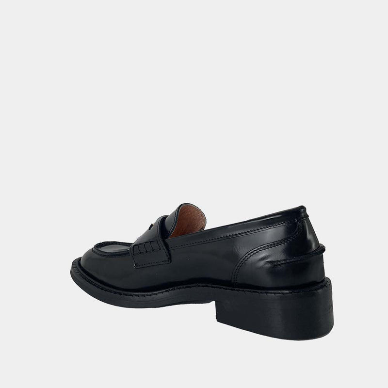 Mocassins Ann Tuil Khol - Cuir Ciré Noir