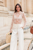 KIANA Écrue - Blouse Dentelle
