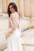 KIANA Écrue - Blouse Dentelle