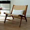 Kilka - Fauteuil En Bois De Teck Et Tressage Chevron En Rotin