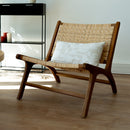 Fauteuil Kilka en teck et tressage chevron