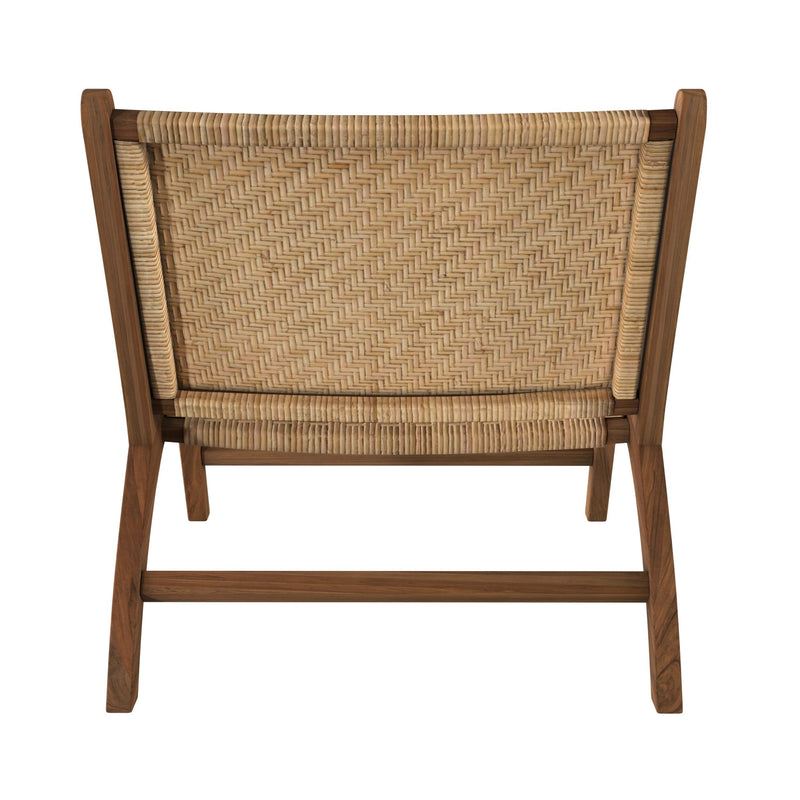 Fauteuil Kilka en teck et tressage chevron
