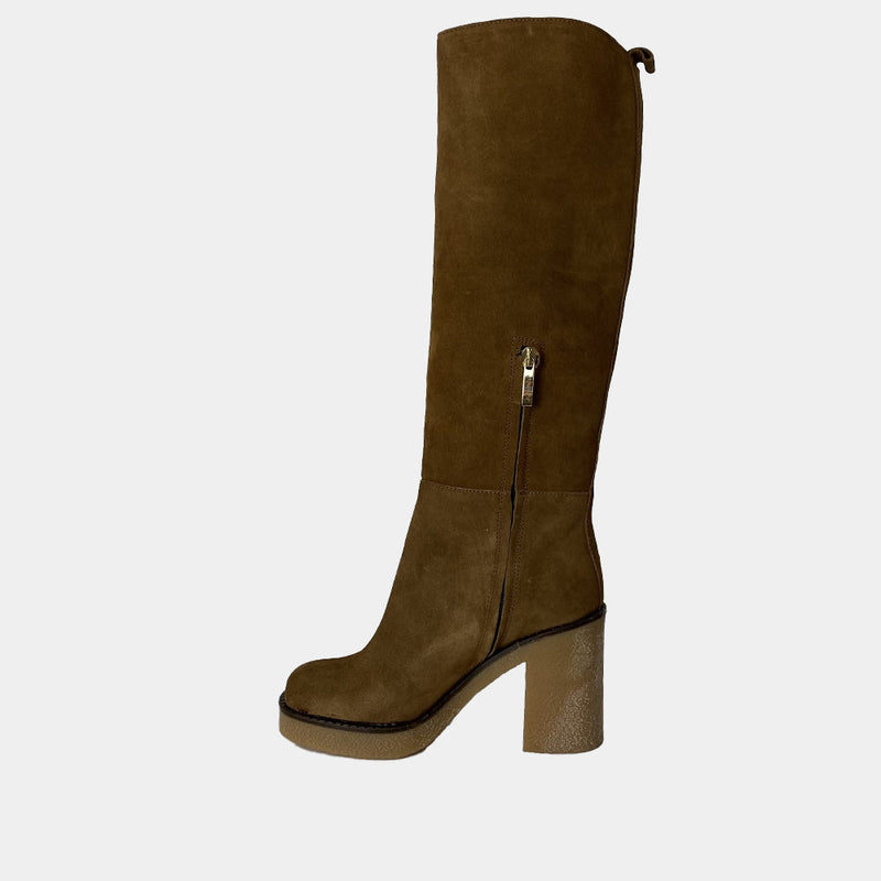 Bottes Ann Tuil Kilo - Velours Camel Foncé