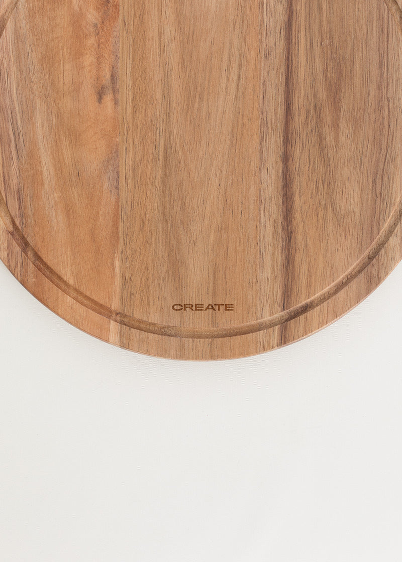 Kitchenware Essentials - Tabla de cortar de madera de acacia - Redonda