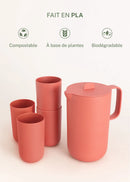 Menaje Outdoor Eco - Jarra Servicio 2L + 4 Vasos 500ml - Terracota