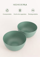 Menaje de cocina Outdoor Eco - Juego de 2 cuencos pequeños para exterior - Verde salvia