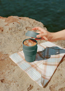 Kitchenware Outdoor Eco - Coffee Glass With Recycled Material Lid - Sage Green