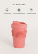 Menaje Outdoor Eco - Vaso Café Con Tapa De Material Reciclado - Terracota