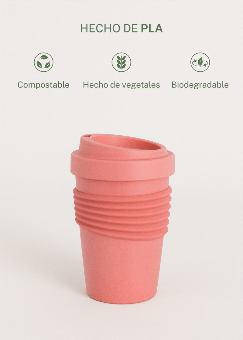 Menaje Outdoor Eco - Vaso Café Con Tapa De Material Reciclado - Terracota