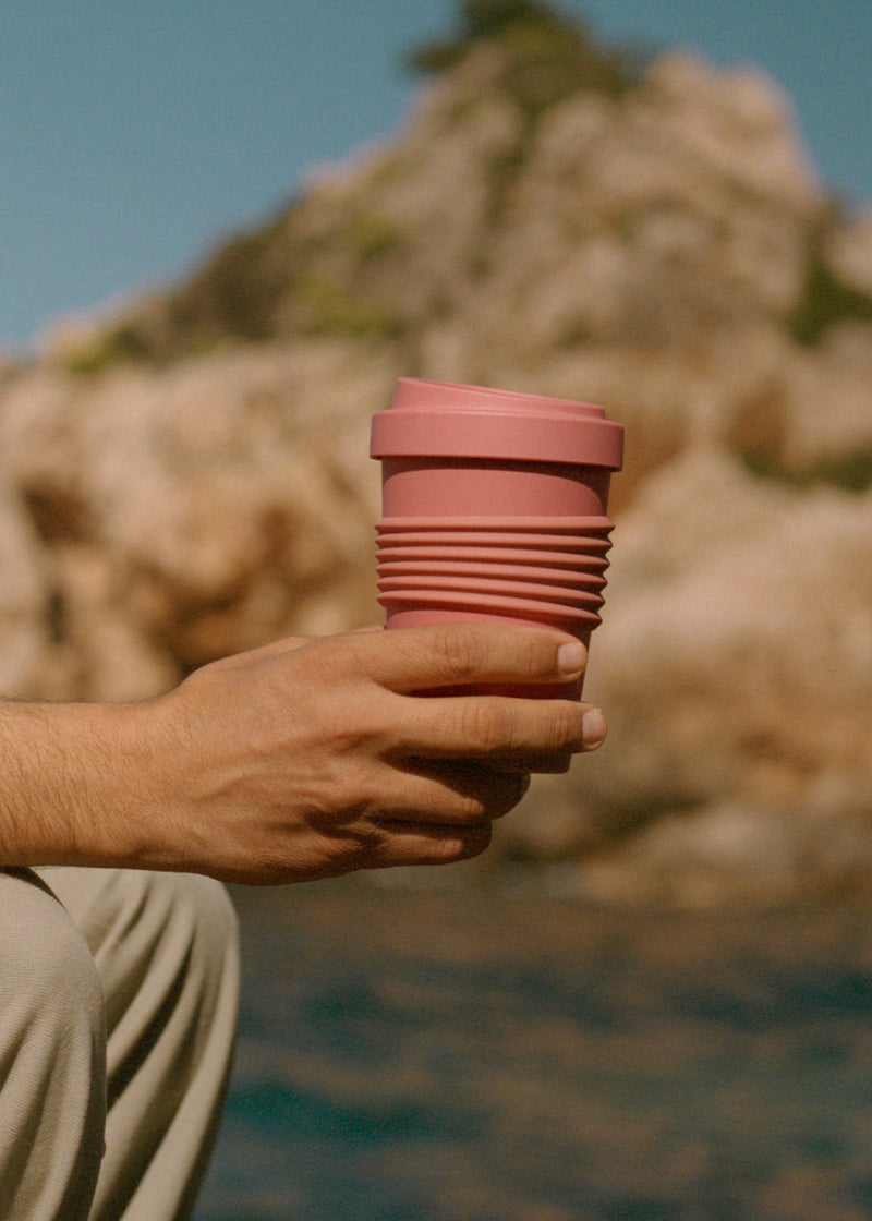 Menaje Outdoor Eco - Vaso Café Con Tapa De Material Reciclado - Terracota