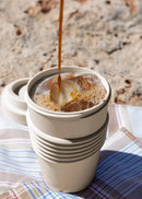 Kitchenware Outdoor Eco - Pack of 2 Coffee Glasses with Recycled Material Lid - Sand