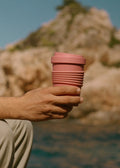Kitchenware Outdoor Eco - Pack of 2 Coffee Glasses with Recycled Material Lid - Terracotta