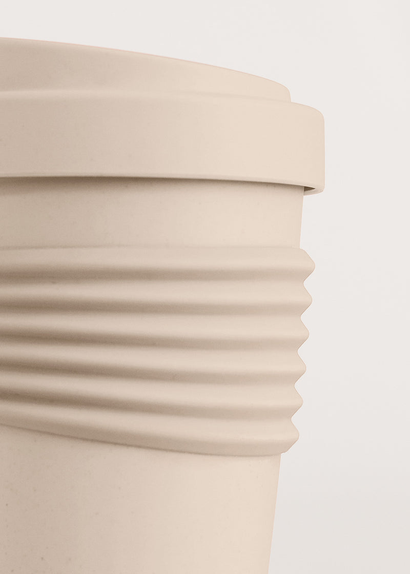 Kitchenware Outdoor Eco - Pack of 2 Coffee Glasses with Recycled Material Lid - Sand