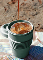 Kitchenware Outdoor Eco - Pack of 2 Coffee Cups with Lid in Recycled Material - Sage Green
