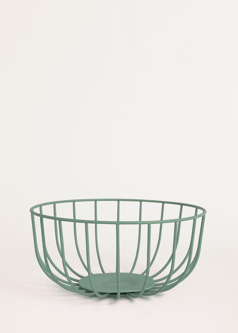 Kitchenware Studio - Small Wire Basket With Non-Slip Base - Sage Green
