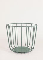 Kitchenware Studio - Cesta Metálica Grande Con Base Antideslizante - Verde Salvia