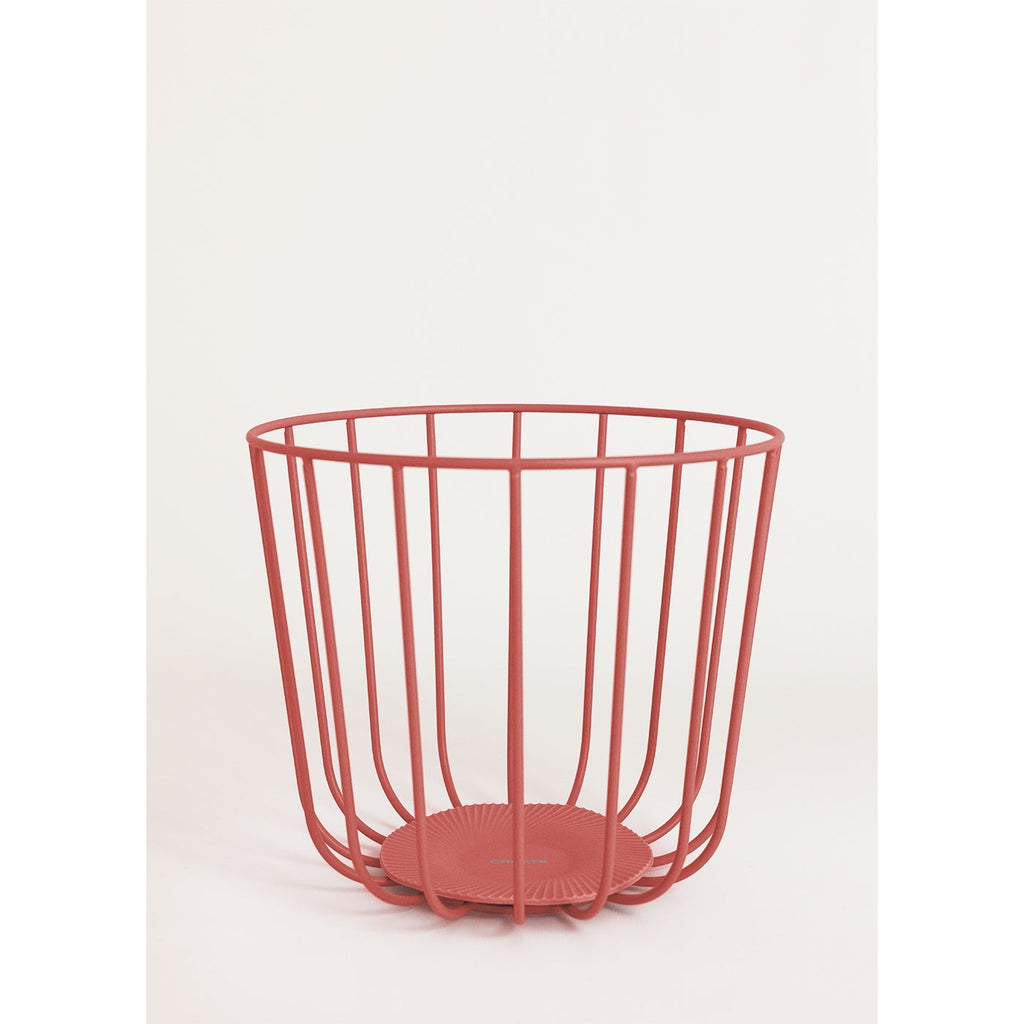 Kitchenware Studio - Large Metallic Basket With Non-Slip Base - Terracotta